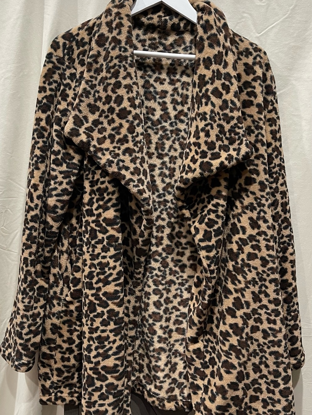 Leopard Print Open-Front Jacket - Brown/Black
